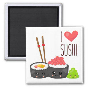 Kawaii I Liebe Sushi Magnet