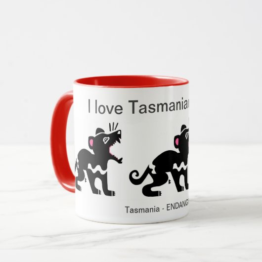 Kawaii - I Liebe Tasmanian DEVILS - Tierfreund - Tasse (Vorderseite Links)