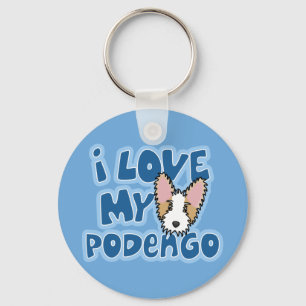 Kawaii I Love My Portuguese Podengo Schlüsselanhänger