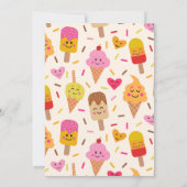 Kawaii Ice Cream and Popsicles Geburtstagsparty Einladung (Rückseite)