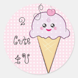 Kawaii Ice-Cream-Aufkleber Runder Aufkleber