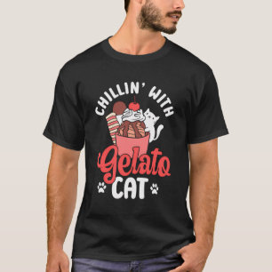 Kawaii Ice Cream Cat Lover Gelato Italian Gatto Sp T-Shirt