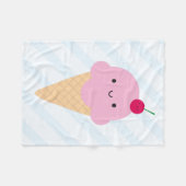 Kawaii Ice Cream Cone Fleecedecke (Vorderseite (Horizontal))