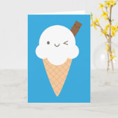 Kawaii Ice Cream Cone Karte (Gelbe Blume)