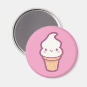 Kawaii Ice Cream Cone Magnet (Vorderseite/Rückseite)