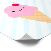 Kawaii Ice Cream Cone Poster (Ecke)
