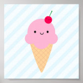 Kawaii Ice Cream Cone Poster (Vorne)