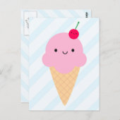 Kawaii Ice Cream Cone Postkarte (Vorne/Hinten)