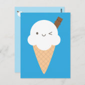 Kawaii Ice Cream Cone Postkarte (Vorne/Hinten)
