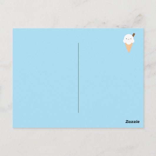 Kawaii Ice Cream Cone Postkarte (Rückseite)