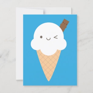 Kawaii Ice Cream Cone Postkarte