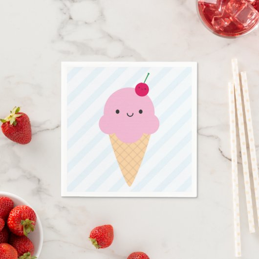 Kawaii Ice Cream Cone Serviette (Beispiel)