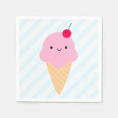 Kawaii Ice Cream Cone Serviette (Vorderseite)