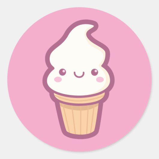 Kawaii Ice Cream Cone Sticker (Vorderseite)