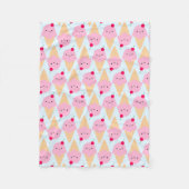 Kawaii Ice Cream Cones Fleecedecke (Vorderseite)