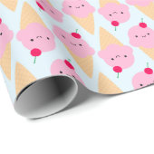 Kawaii Ice Cream Cones Geschenkpapier (Rolleneckpunkt)