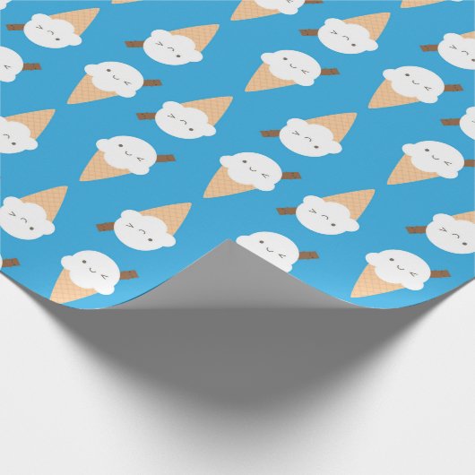 Kawaii Ice Cream Cones Geschenkpapier (Ecke)