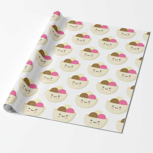 Kawaii Ice Cream Geschenkpapier (Ungerollt)