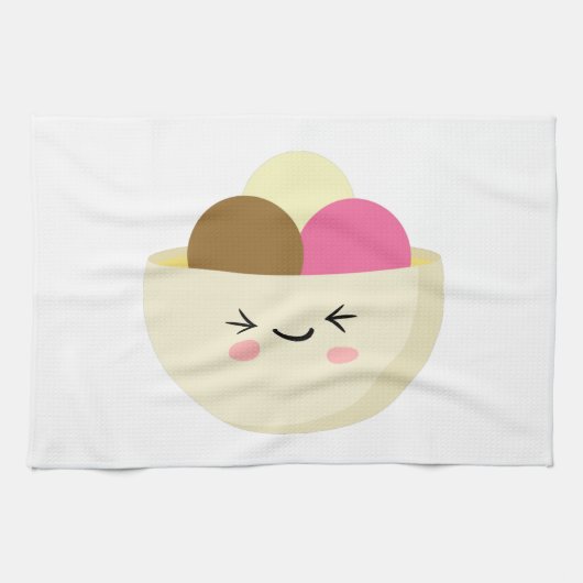 Kawaii Ice Cream Geschirrtuch (Horizontal)