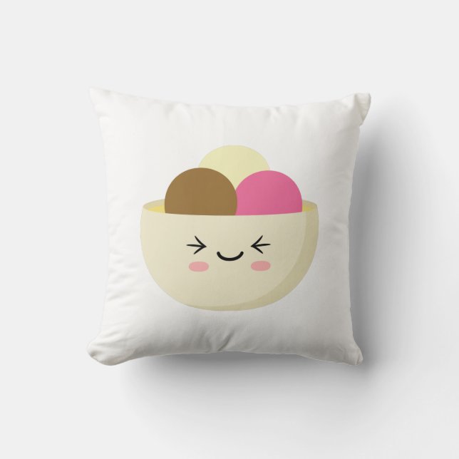 Kawaii Ice Cream Kissen (Vorderseite)