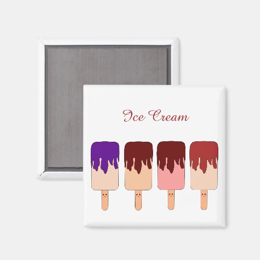 Kawaii Ice Cream Magnet (Vorderseite/Rückseite)