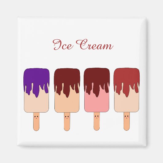 Kawaii Ice Cream Magnet (Vorne)