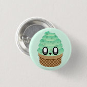 KAWAII ICE CREAM MINT CHOC CHIP CONE BUTTON BUTTON (Vorne & Hinten)