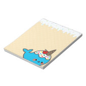 Kawaii Ice Cream Narwhal Notizblock (Rotiert)