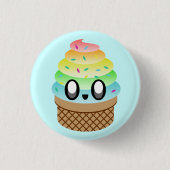 KAWAII ICE CREAM RAINBOW CONE BUTTON BUTTON (Vorderseite)