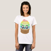 Kawaii Ice Cream Rainbow Cone T-Shirt (Vorne ganz)