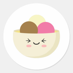 Kawaii Ice Cream Runder Aufkleber