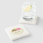 Kawaii Ice Cream Steinuntersetzer (Seitenansicht)