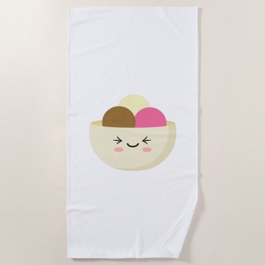 Kawaii Ice Cream Strandtuch (Vorderseite)