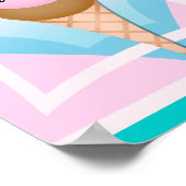 Kawaii Ice Cream Sundae Liebe Kunst, Dichtung und  Poster (Ecke)