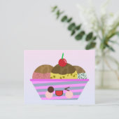 Kawaii Ice Cream Sundae Postkarte (Stehend Vorderseite)