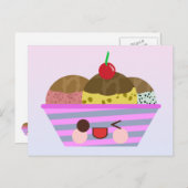 Kawaii Ice Cream Sundae Postkarte (Vorne/Hinten)