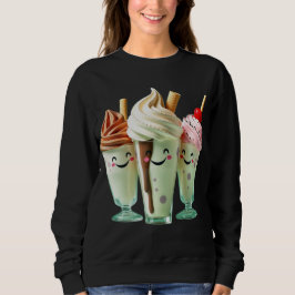 Kawaii Ice Cream Trio Cute Dessert Characters Sweatshirt