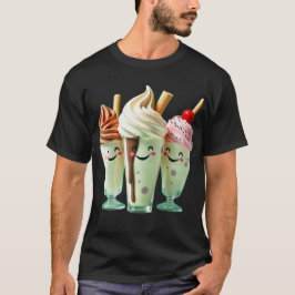 Kawaii Ice Cream Trio Cute Dessert Characters T-Shirt