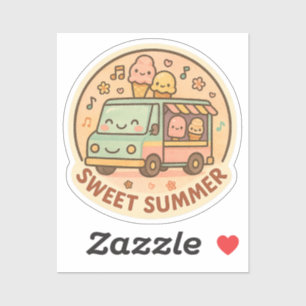 Kawaii Ice Cream Truck Sweet Summer Sticker