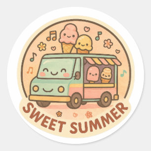 Kawaii Ice Cream Truck Sweet Summer Sticker
