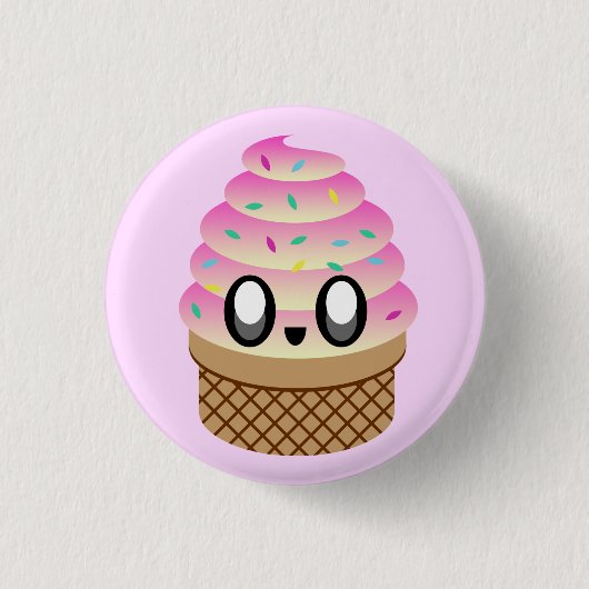 KAWAII ICE CREAM TUTTI FRUTTI CONE BUTTON BUTTON (Vorderseite)