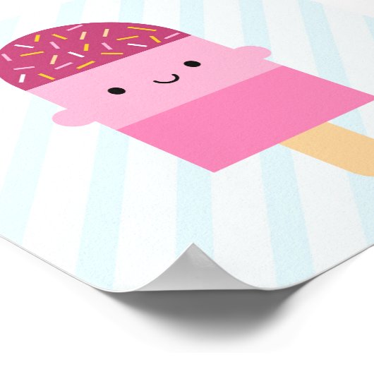 Kawaii Ice Lolly / Popsicle Poster (Ecke)