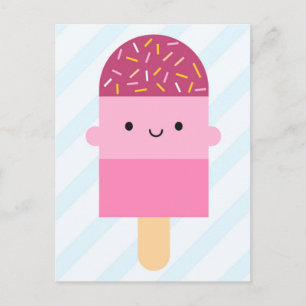 Kawaii Ice Lolly / Popsicle Postkarte