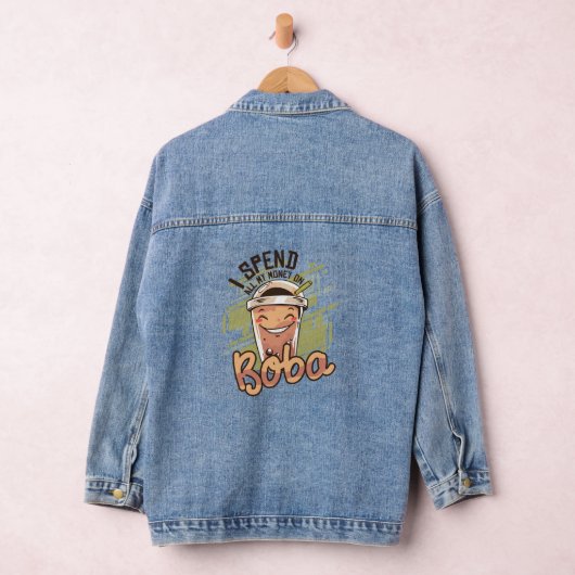 Kawaii Ich gebe mein ganzes Geld für Boba aus Jeansjacke (Hangar)