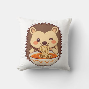 Kawaii-Igel mit Ramen – Niedliches Foodie Kissen