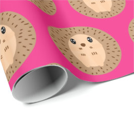 Kawaii Igel Rosa Wrapping Paper Geschenkpapier