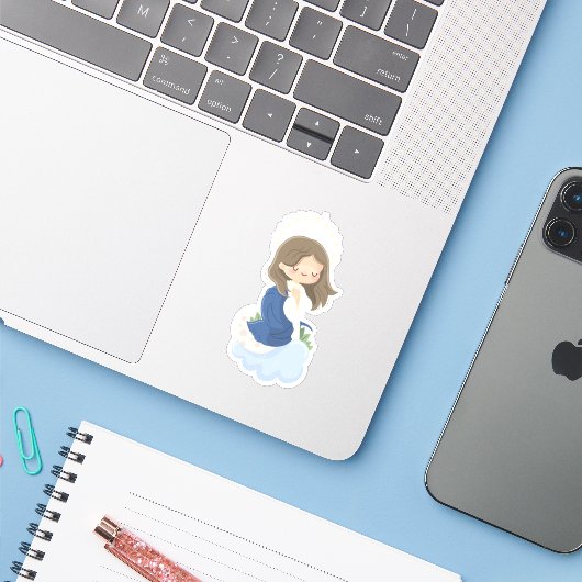Kawaii Immaculate Conception Sticker (Laptop mit iPhone)