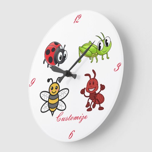 Kawaii Insects Thunder_Cove Große Wanduhr (Winkel)