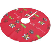 Kawaii Insects Thunder_Cove Polyester Weihnachtsbaumdecke (Schrägansicht)