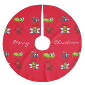 Kawaii Insects Thunder_Cove Polyester Weihnachtsbaumdecke (Vorderseite)